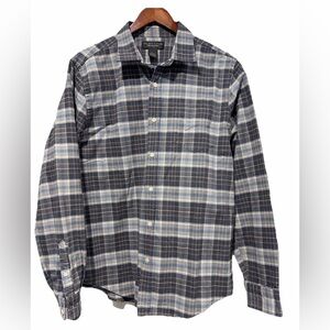 The Men's store Bloomingdale’s grey Plaid flannel Button Shirt Mens size L
